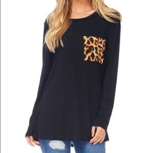 Black leopard boutique shirt brand new!